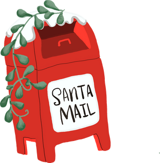 Christmas Santa Mail Box Illustration