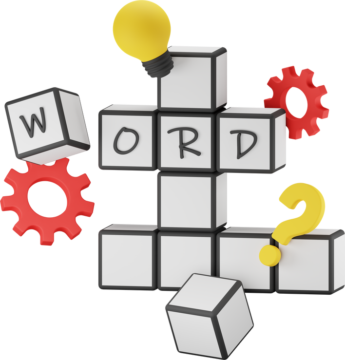 crossword puzzle 3d illustration