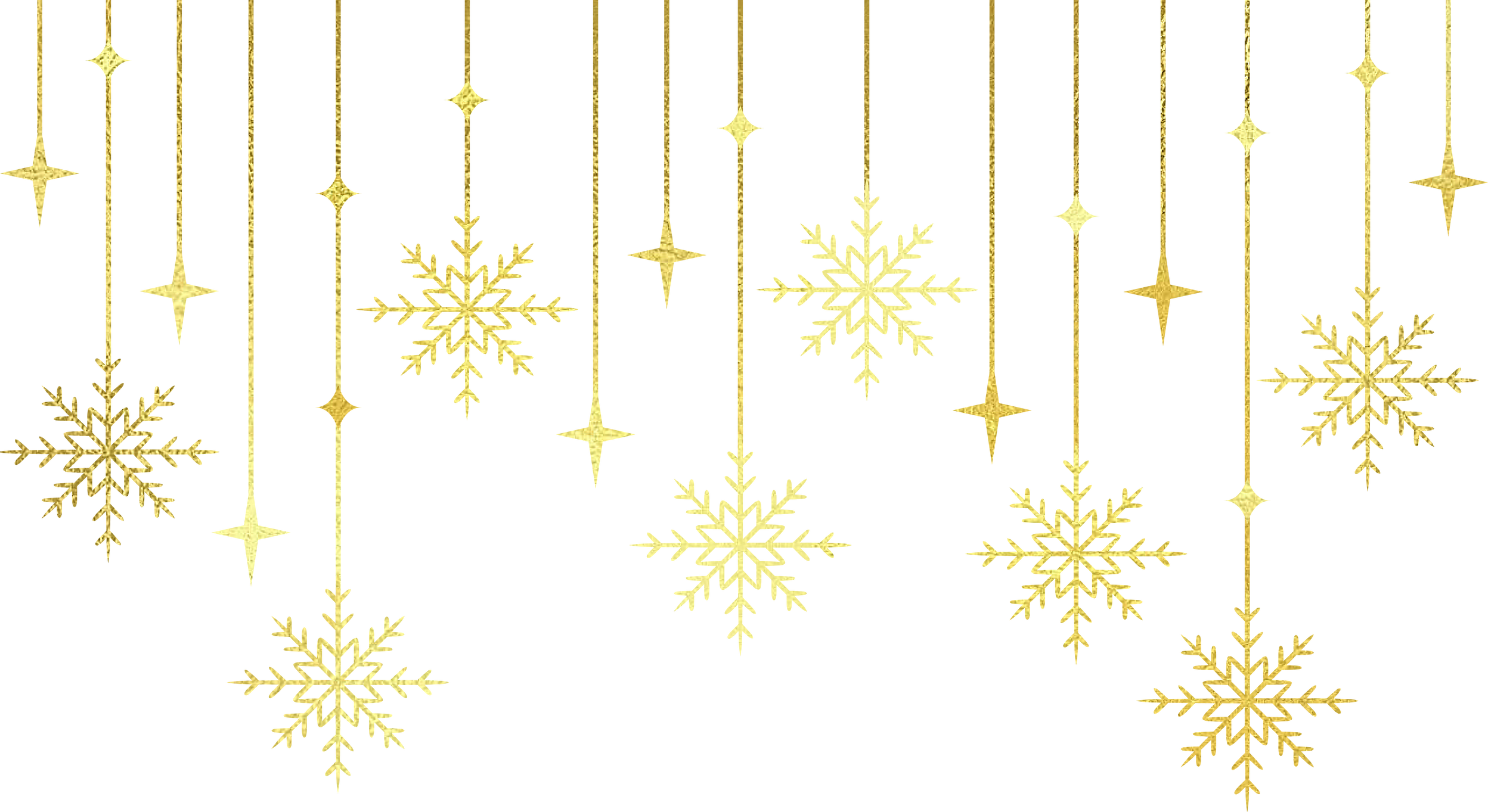 Elegant Gold New Year's Eve Snowflake Ornaments