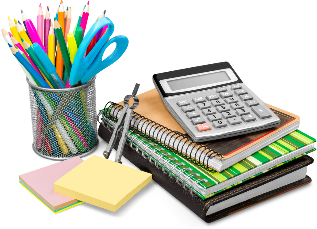 School and Office Supplies Isolated